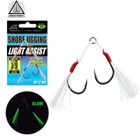wh lat l fishing luminous double assist hook set iseama hooks high carbon steel fish hooks japan light spinning saltwater jig