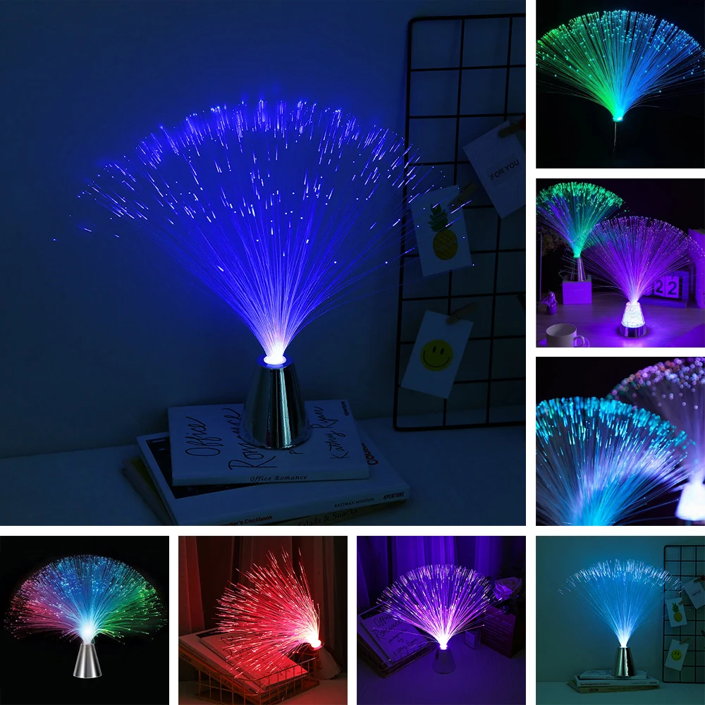 

Multicolor LED Fiber Optic Lamp Light Wedding Party Christmas Decoration Starry Sky Holiday Atmosphere Lights Home Furnishing