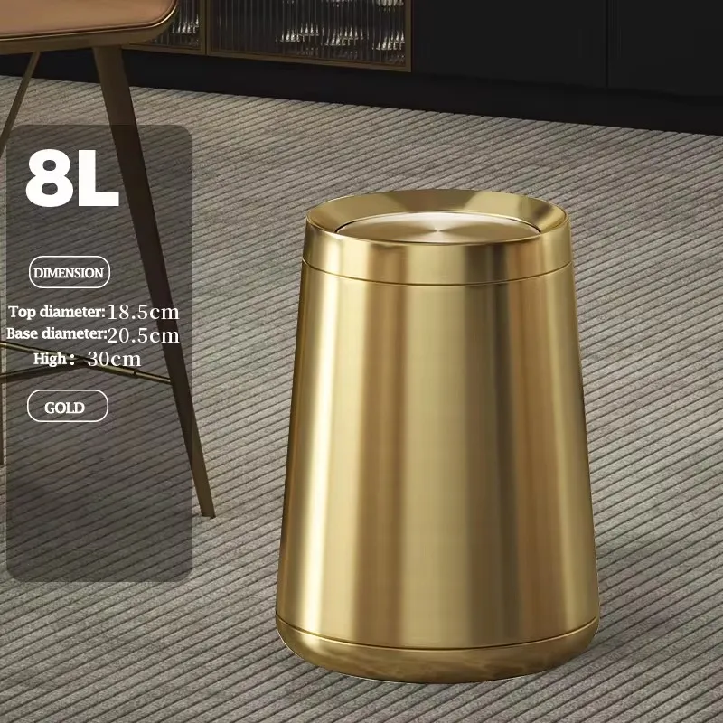 

Leasylife Золотой мусорный бак из нержавеющей стали