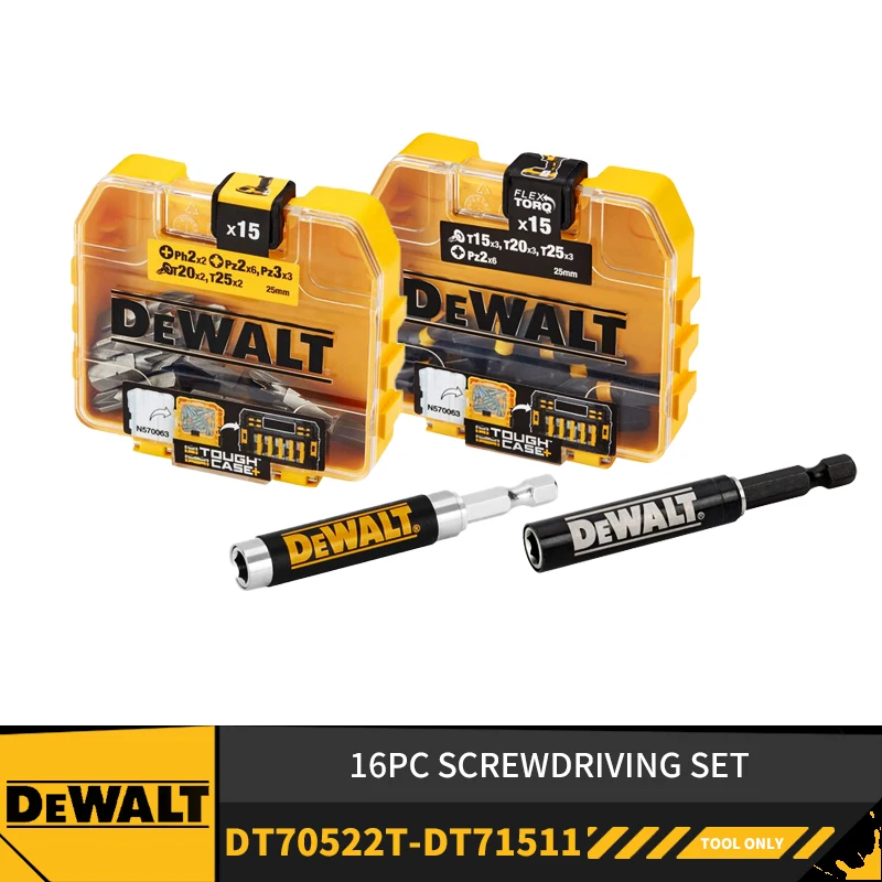 

Набор отверток DEWALT DT71511, 16 шт., комплект отверток DT70522T Extreme FLEXTORQ, 16 шт., 25 мм, смешанный набор, аксессуары для электроинструментов