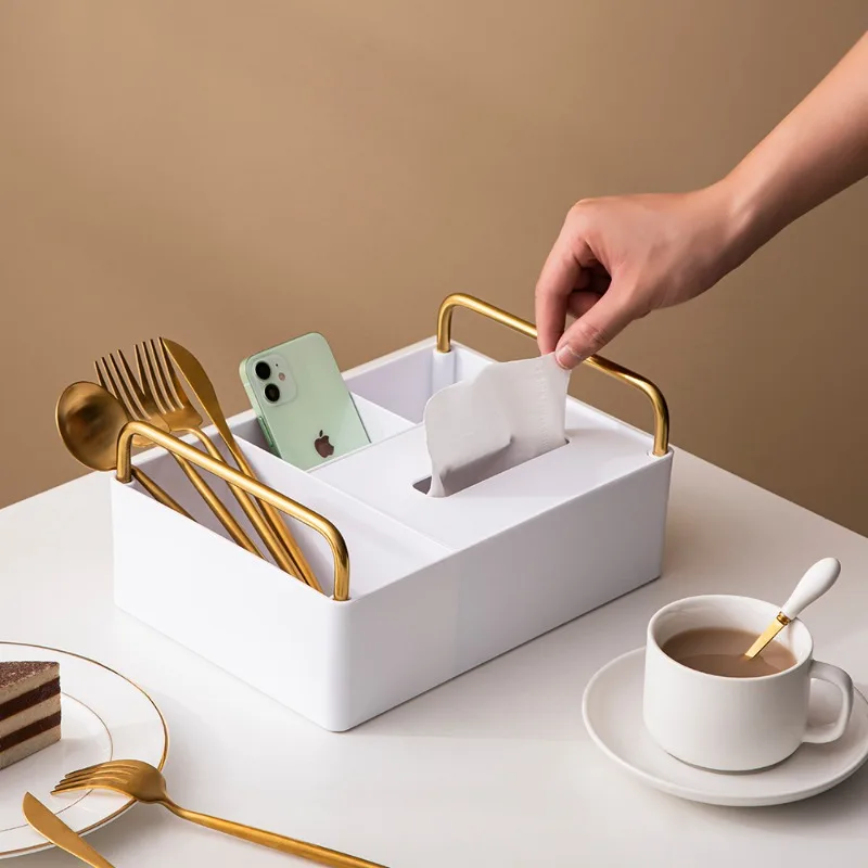 

Multifunctional Remote Control Skin Care Product Storage Box Plastic Tissue Box