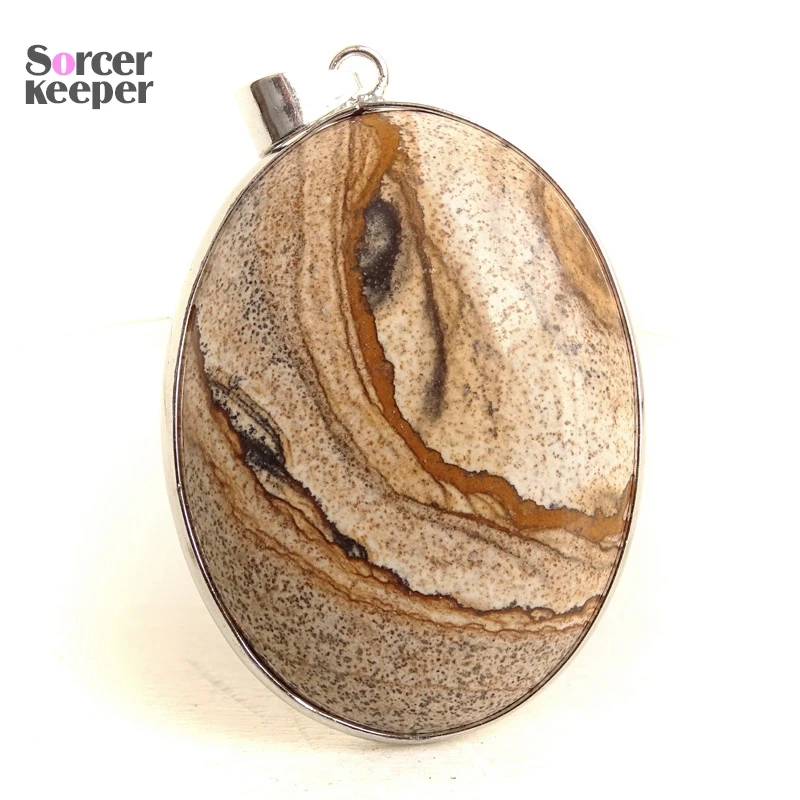 Мужские ювелирные изделия кулон желтое натуральное изображение из яшмы камень