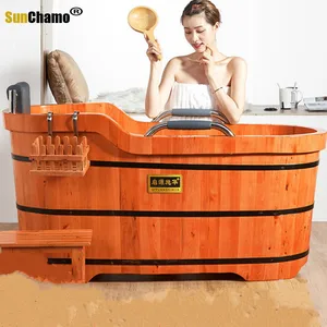 Высококачественная ванна с кедровым цилиндром, поддерживающее сиденье для безопасности, ванна для взрослых, подушка для душа, сауна из массива дерева, спа