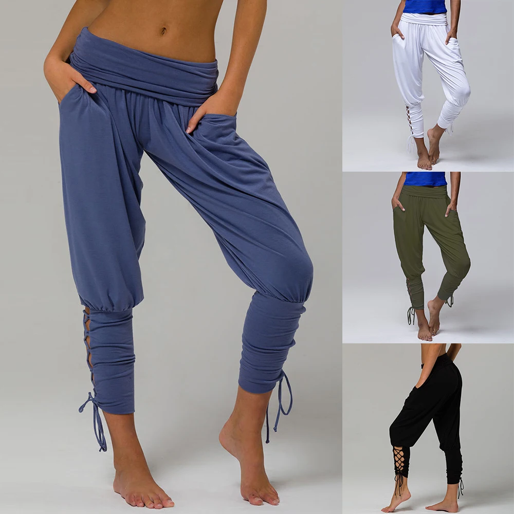 

2021 Fall Summer Women High Waist Harem Pants Y2k Leggings Baggy Aladdin Boho Pants Jogger Pants Indie Solid Trousers Pure Pants