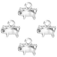 fashion cute 3d fat pig silver color zinc alloy pendants for diy necklace crafts making handmade jewelry accessories 20pcslot
