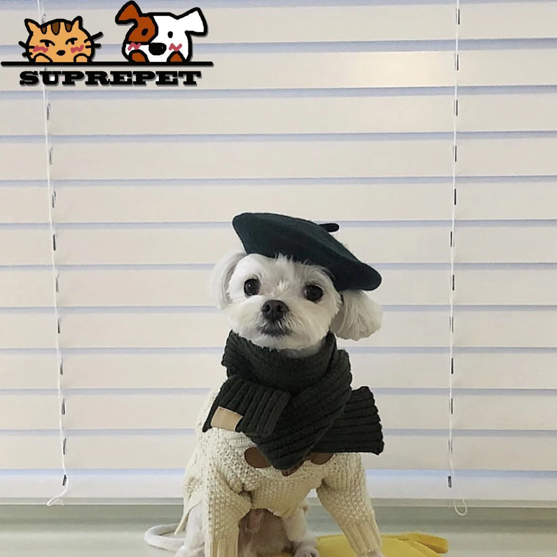 

Разноцветные шапки Suprepet, вязаная шапка, регулируемые аксессуары для собак, удобные всесезонные аксессуары для щенков, милых собак, поставщи...