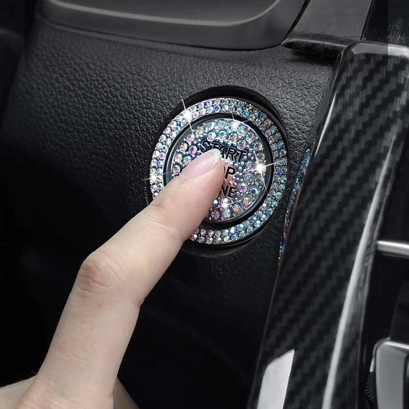 

For Land Rover Range Rover Evoque PHEV Discovery Sports Edition PHEV Car one-key start switch button crystal diamond sticker