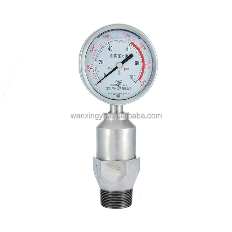 

High quality all stainless steel oil filled diaphragm pressure gauge for petroleum machinery