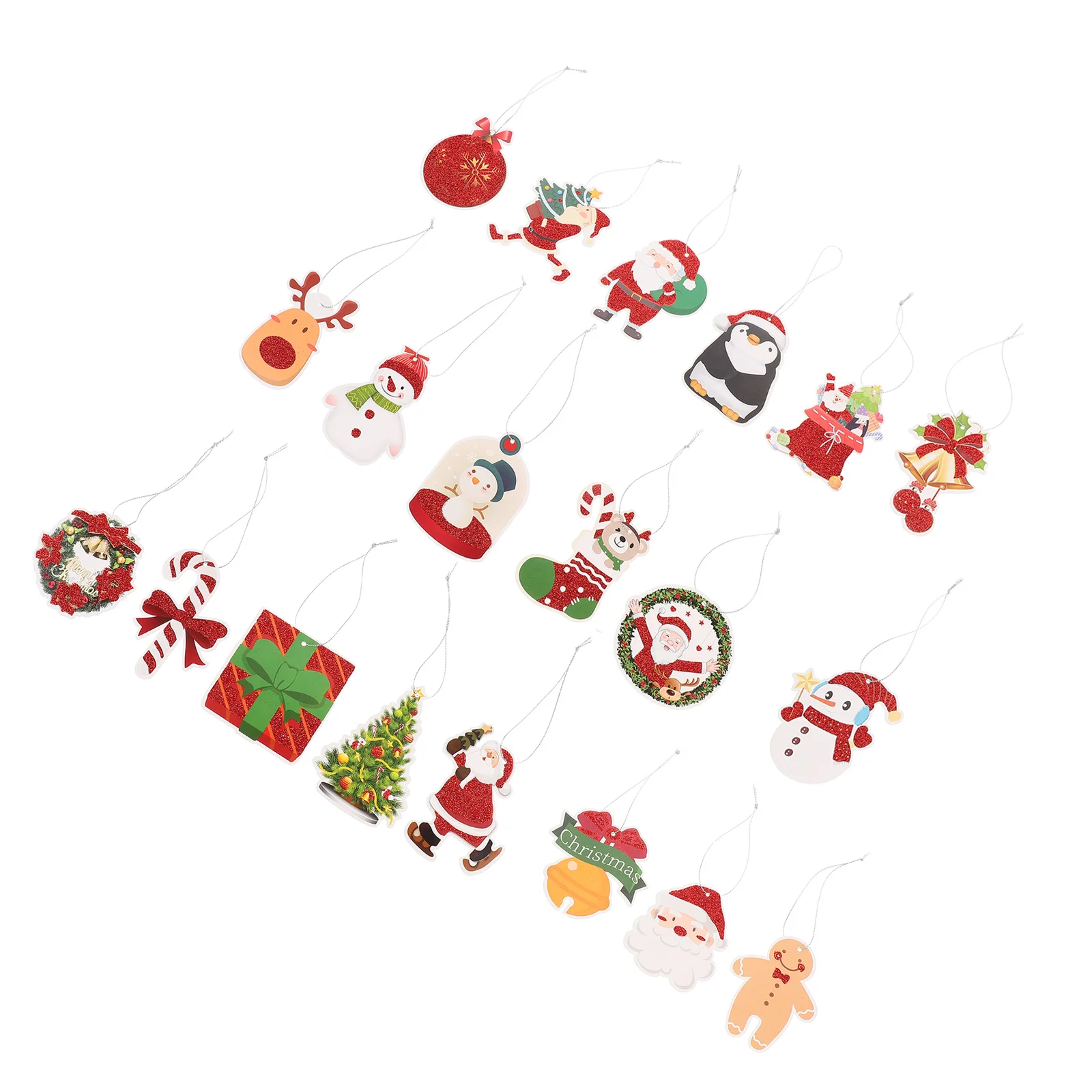 

145Pcs Christmas Glitter Paper Cards DIY Craft Decoration Xmas Hanging Ornament