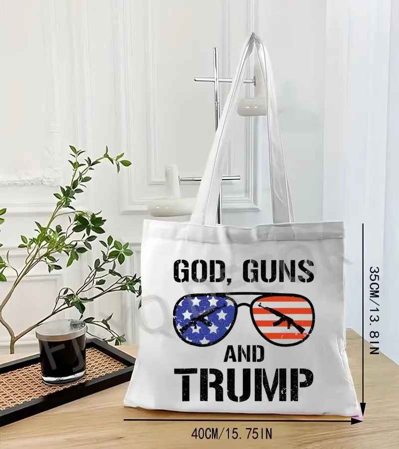 Экологичная Женская Большая Сумка Из Полиэстера С Изображением Трампа.