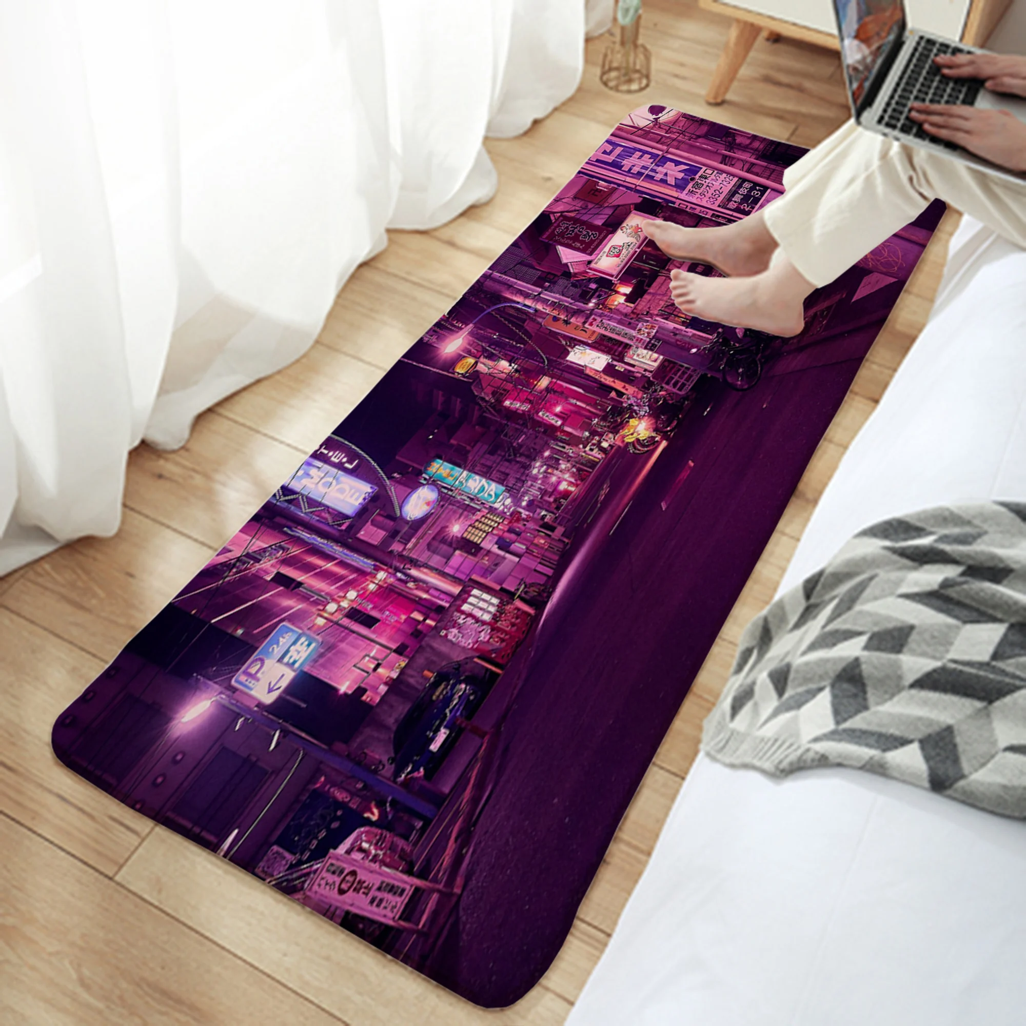 

City Night Camper Carpet Bathroom Entrance Doormat Bath Indoor Floor Rugs Absorbent Mat Anti-slip Kitchen Rug