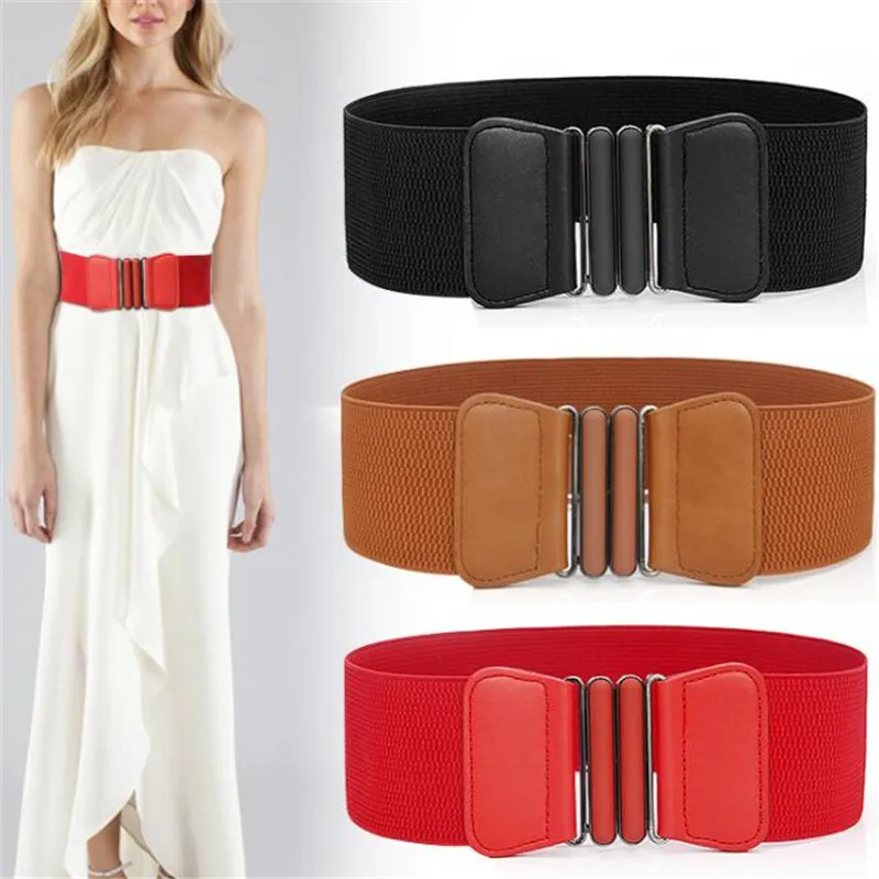 

Belt For Women Lady 2022 Fashion Flower Elastic Stretch Waist Belt Wide Elasticated Waistbands Girls Dress Accessories