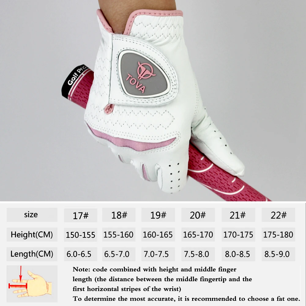 1 Pair Fashion Women's Golf Gloves Micro Soft Sheepskin Breathable Anti-Slip Left and Right Hand Sports Gloves for Women Ladies