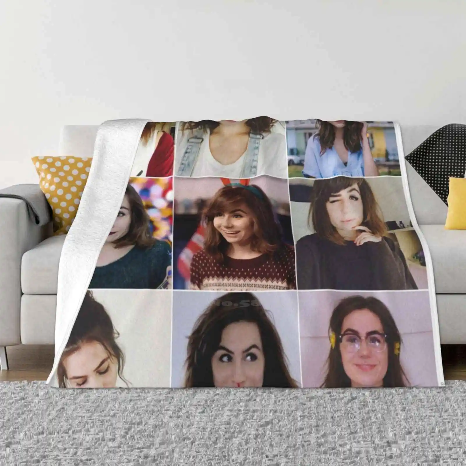 Dodie Collage Creative Design Comfortable Warm Flannel Blanket Doddleoddle Vloggleoddle Clark