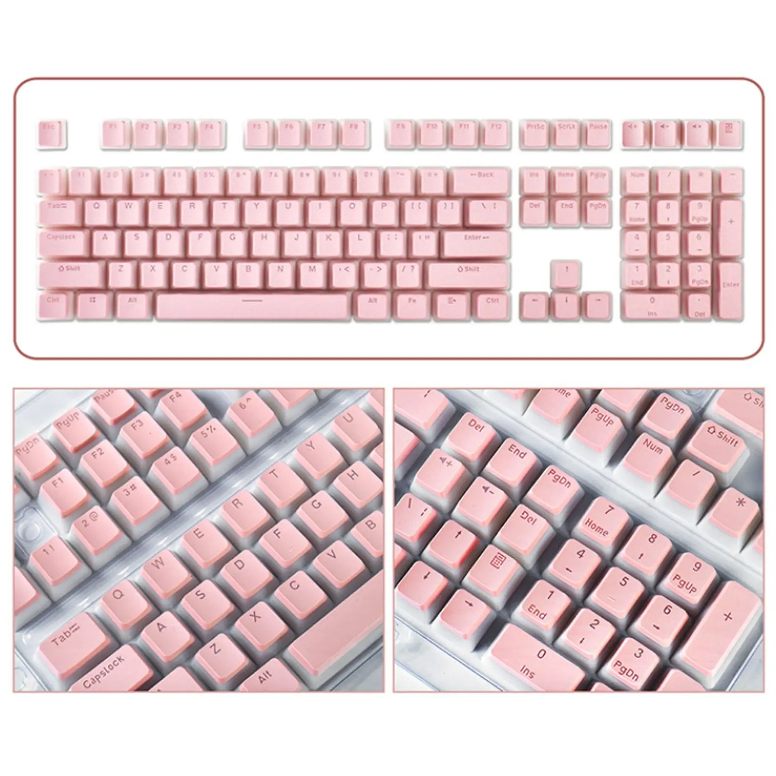 

129 keys New Pudding Keycaps White Double Shot Translucent PBT ANSI+ISO