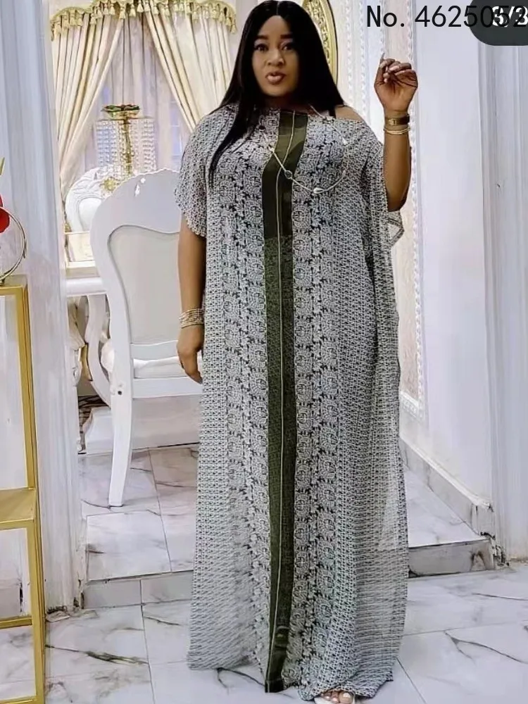 

Новый шифоновый Африканский Дашики большого размера, традиционное вечерние нее платье без шарфа для женщин