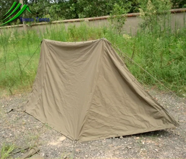 Оптовая продажа туристическая палатка из зеленого холста со стальной рамой для