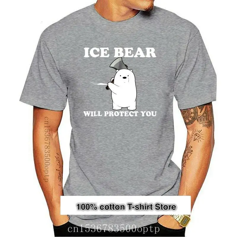 

Camiseta negra divertida NEU Ice Bear защитит вас, S-3XL