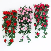 95cm artificial flowers hanging rose vine for home wedding party balcony decor diy hanging garland artificial plants fake flower