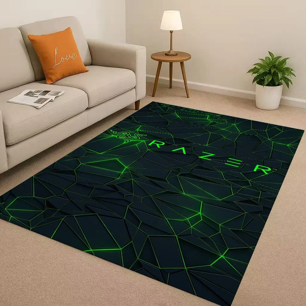 Фото HD Классическая игра Razer Snake Logo Gamer Гостиная Нескользящий ковер Мягкий ковер для спальни Игровая комната Диван, домашний декор Коврик №2