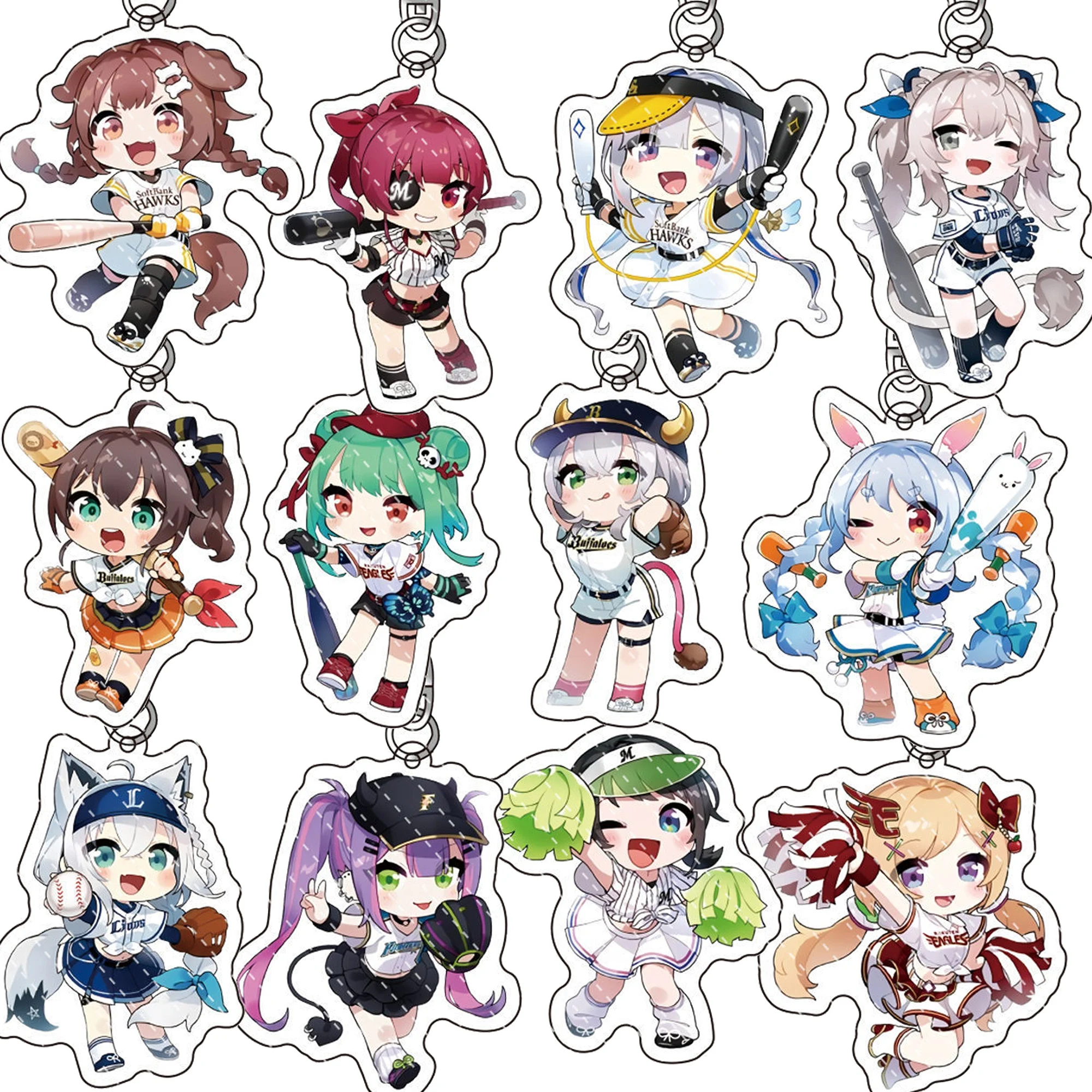 

Anime Hololive Vtuber Tsunomaki Watame Shirogane Noel Houshou Marine Cartoon Acrylic Figure Keychain Charms Holiday Gifts