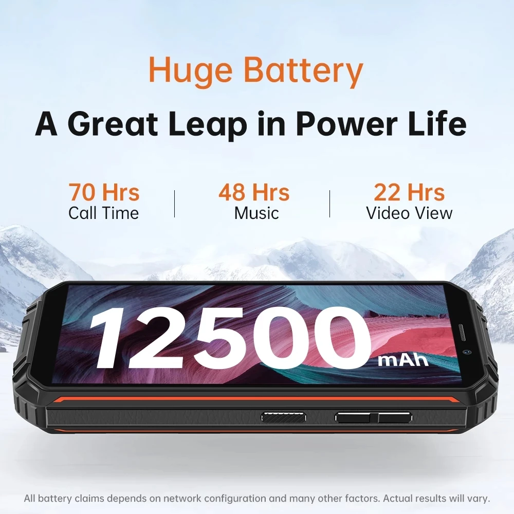 Original OUKITEL WP18 Pro IP68 waterproof Rugged Phone 12500mAh Android 12 4GB+64GB Mobile Phone 5.93''13MP 4G NFC Smartphone