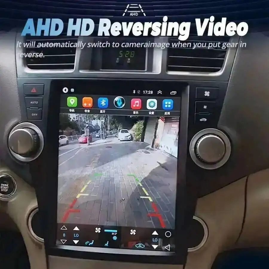 Фото 12.1'' сенсорный экран Carplay с навигацией и DSP-процессором для Toyota Highlander 2009-2013, Android 15, Bluetooth, автомобильный мультимедийный видеоплеер №2
