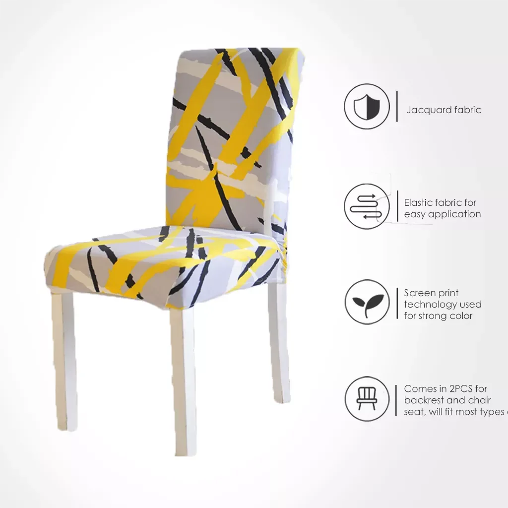 

1/2/3/4 PCS Chair Cover Spandex Stretch Kitchen Seat Slip Cover for Dining Room Printed Pattern