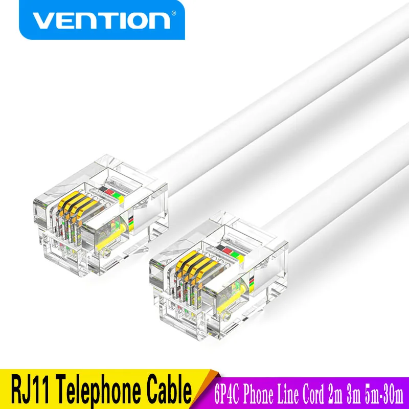 Vention RJ11 телефонный кабель RJ11 папа-папа 6P4C телефонная линия шнур для DSL модема Answernig машина звонящий ID факс телефонный шнур