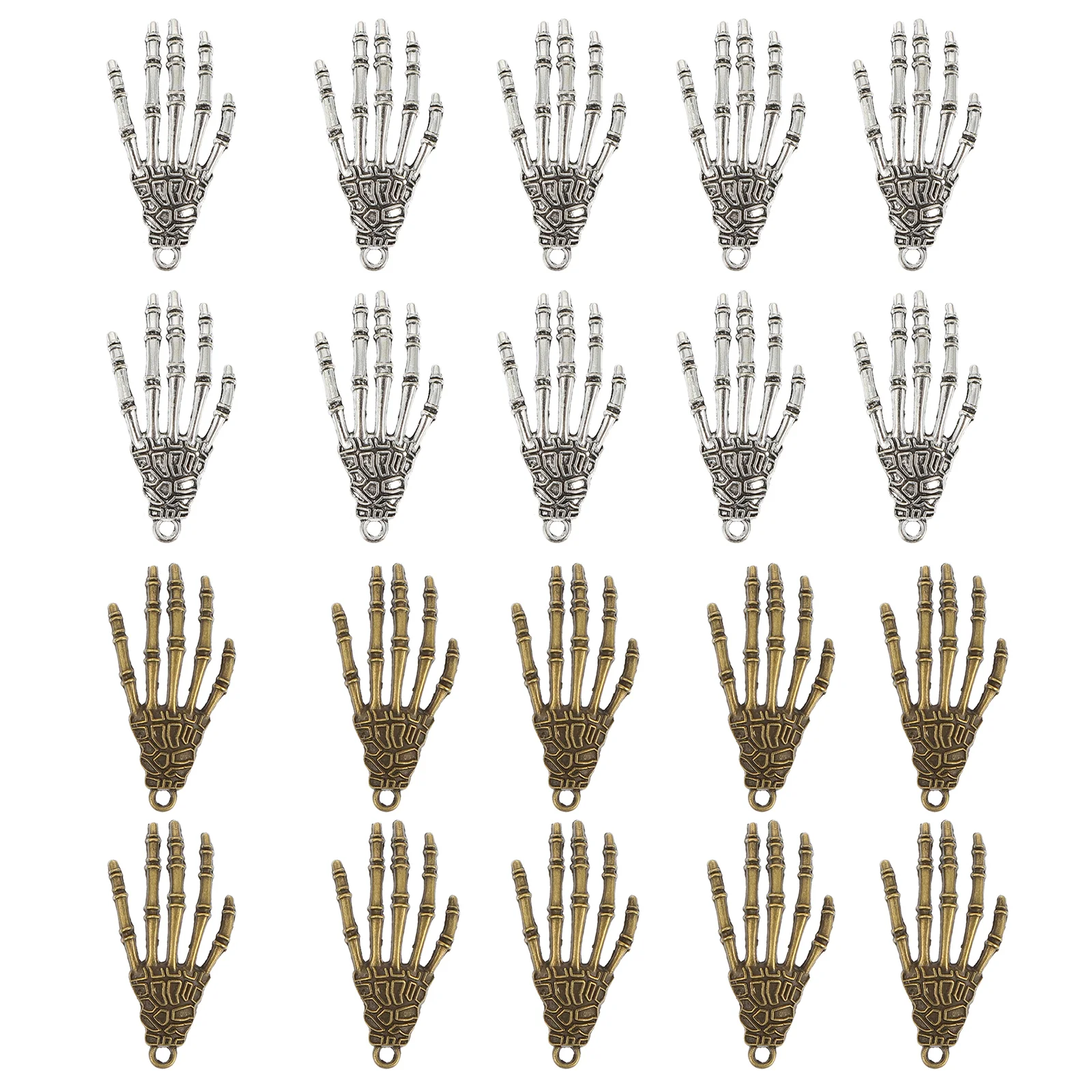 

20pcs Skeleton Hand Alloy Bracelet Charms Bangle Charms Bangle Pendants