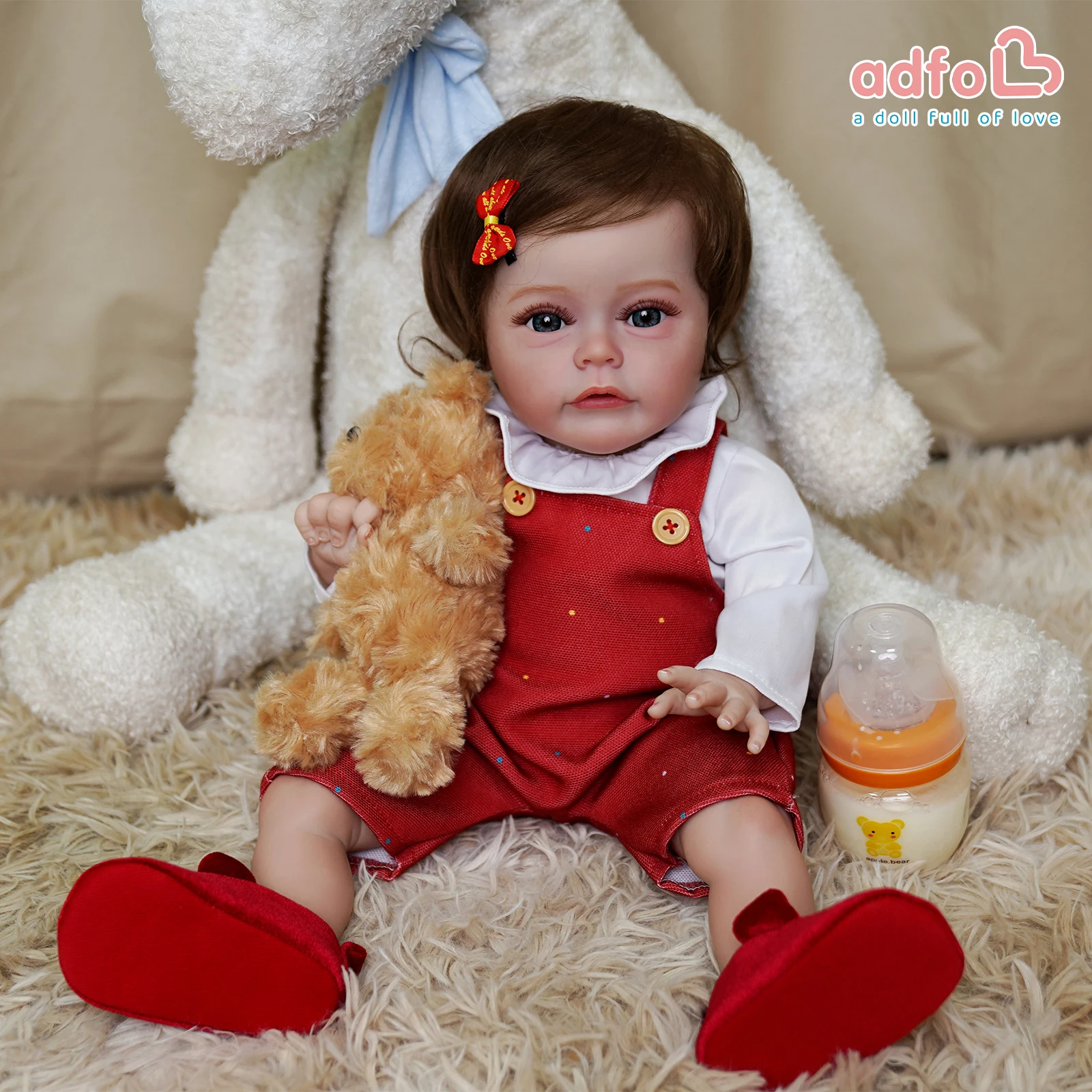 

ADFO 17 Inches Dolls Reborn Baby Lifelike Newborn Full Vinyl Silicone Washable Reborn Toddler Baby Doll Girl Gifts