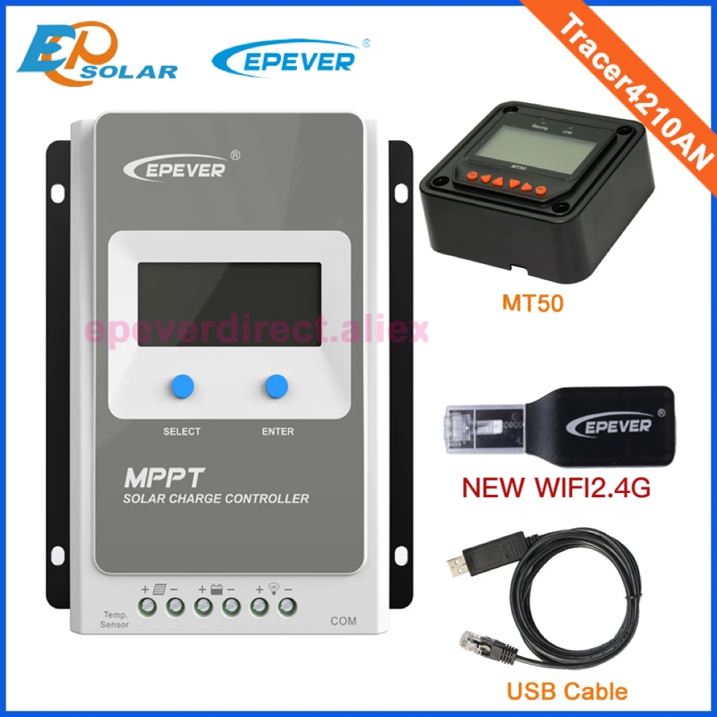 40A 12 V/24 V MPPT солнечная панель регулятор заряда аккумулятора с функцией MT50 wifi и Определитель местоположения кабеля USB 4210AN