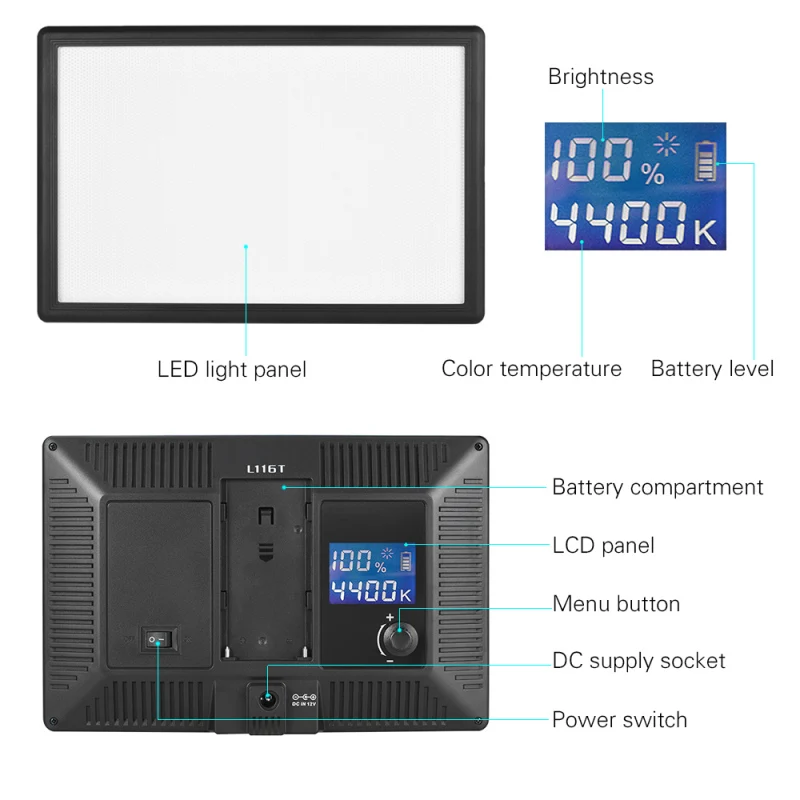 Профессиональная ультратонкая фотография Φ с регулируемой яркостью