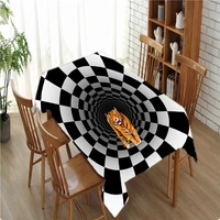 illusion 3d tiger decoration tablecloth waterproof polyester fibre prayer dining table cloth decor