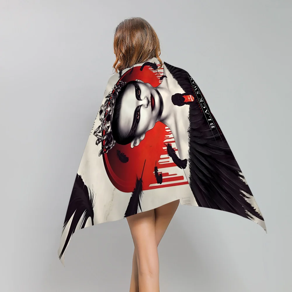 Movie B-Black S-Swan Classic Anime Microfiber Beach Towel Absorbent Quick Dry Soft Yoga Swimming Resort Mountain Climbing