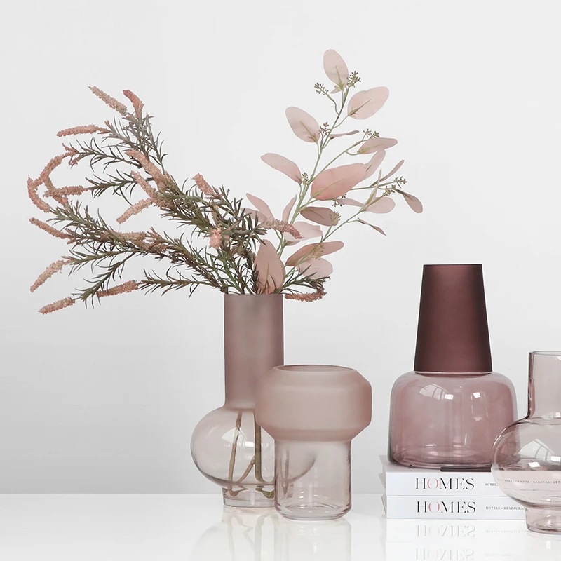 

Nordic Flower Glass Vase Aesthetic Ikebana Hydroponic Modern Tall Vase Luxury Design Transparent Jarrones Home Decoration WK50HP