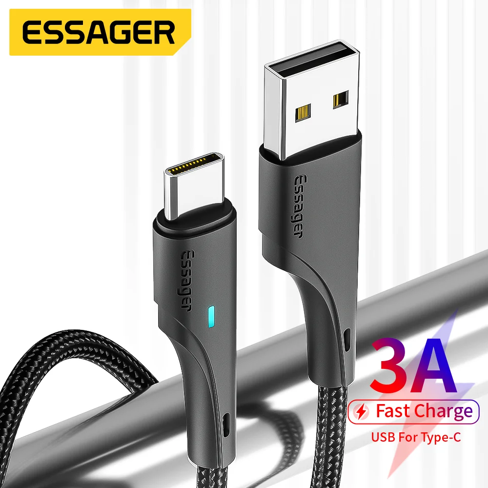 Кабель зарядный Essager 3 А USB Type-C для Xiaomi 12 Redmi Note 11 Pro Samsung Oneplus Huawei |