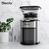 sboly coffee grinder conical burr design stainless steel 19 settings 2 12 cups blender bean grinder for espresso included brush