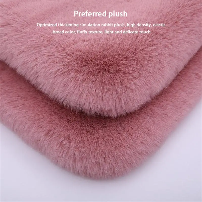 Зимняя плюшевая подушка для автомобильного сиденья из кроличьего меха зимняя