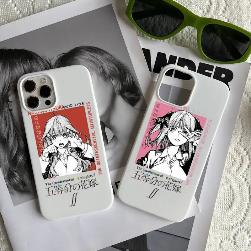 

The Quintessential Quintuplets anime Phone Case Candy Color for iPhone 6 7 8 11 12 13 s mini pro X XS XR MAX Plus