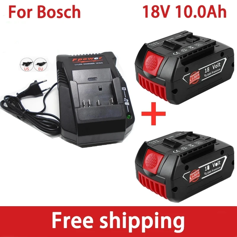 

Зарядное устройство для электродрели Bosch, 18 в, 10000 мАч, литий-ионный аккумулятор BAT609, BAT609G, BAT618, BAT618G, BAT614, 2607336236, зарядное устройство