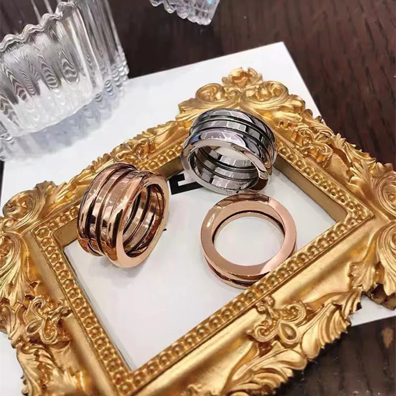 Classic high quality spring ring two luxury wedding rings for men and women rose gold ring jewelry, wedding gift