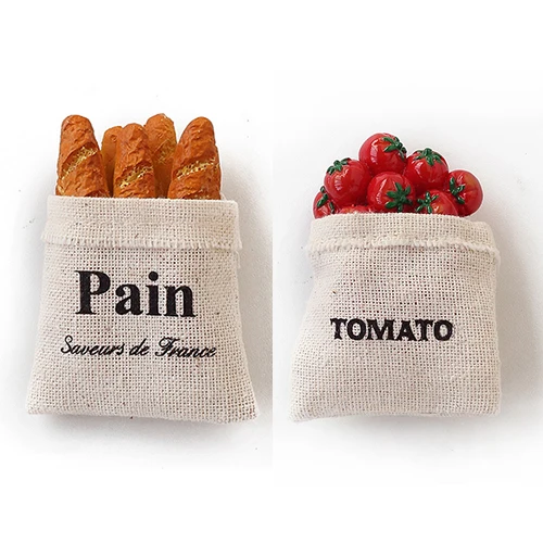

Burlap Bag Tomato Bread Food Resin Magnetic Fridge Magnet