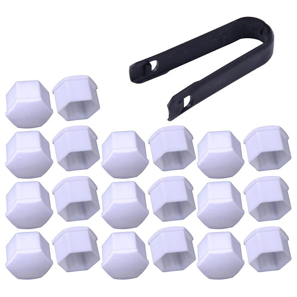 

20 шт./компл. белая зеркальная крышка болта с комплектом инструментов для удаления для всех транспортных средств с шестигранными гайками 17 м...