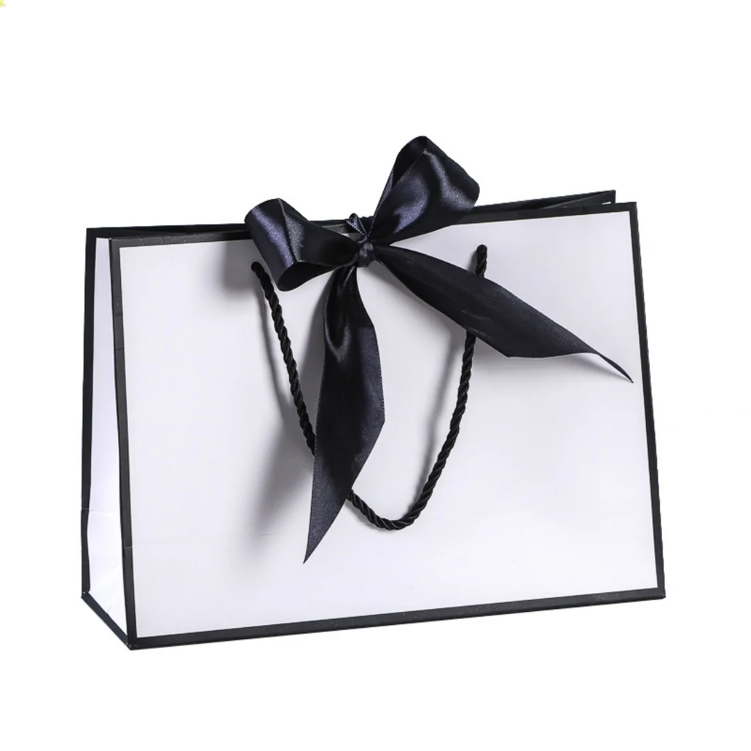 Подарочные пакеты Ins картонные белые/розовые