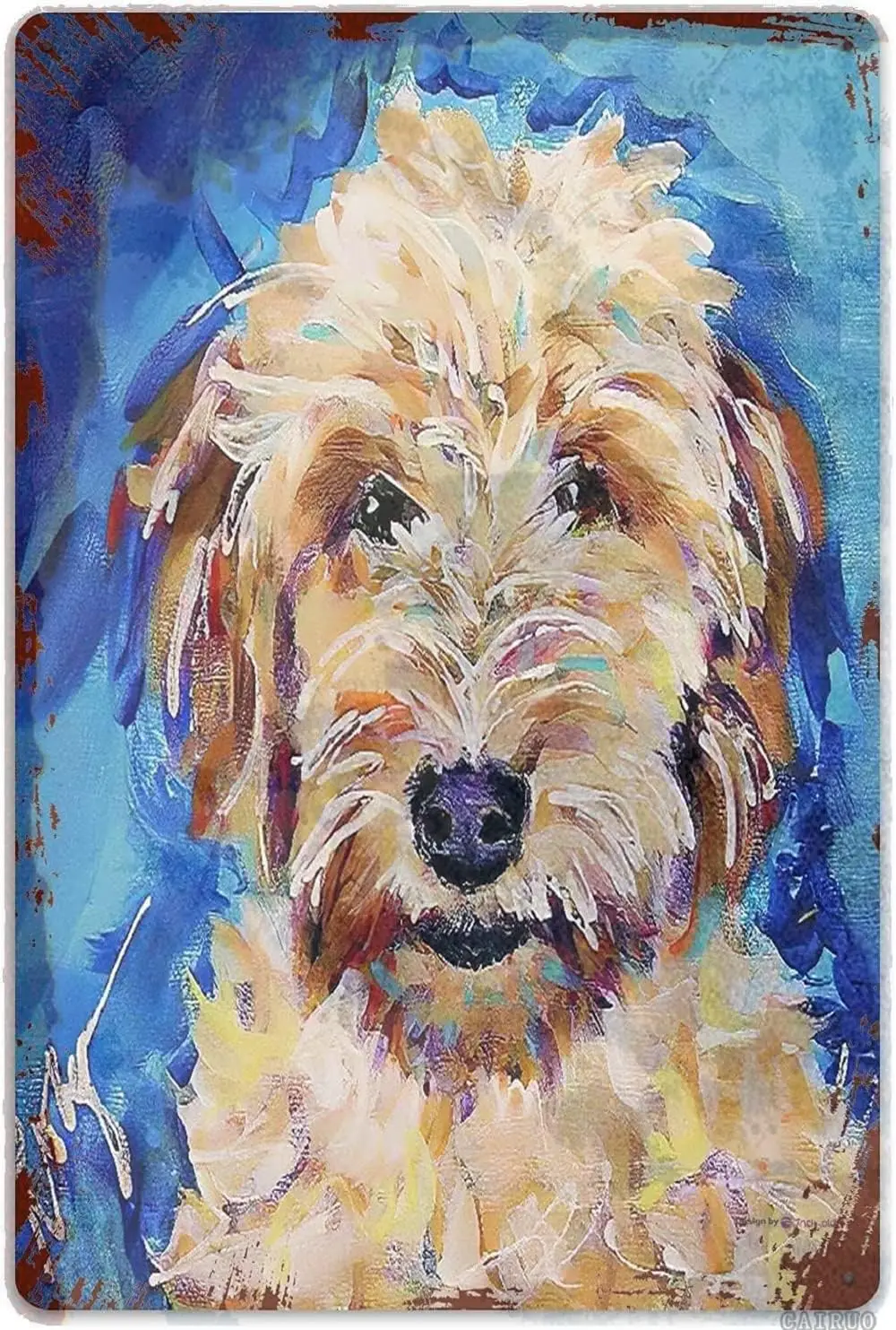 Sgn For Metl S Dog Portrts nmls nml Golden Doodle Wll ron Pn G Decor rt Ретро Plques Poster Hngng Decorto