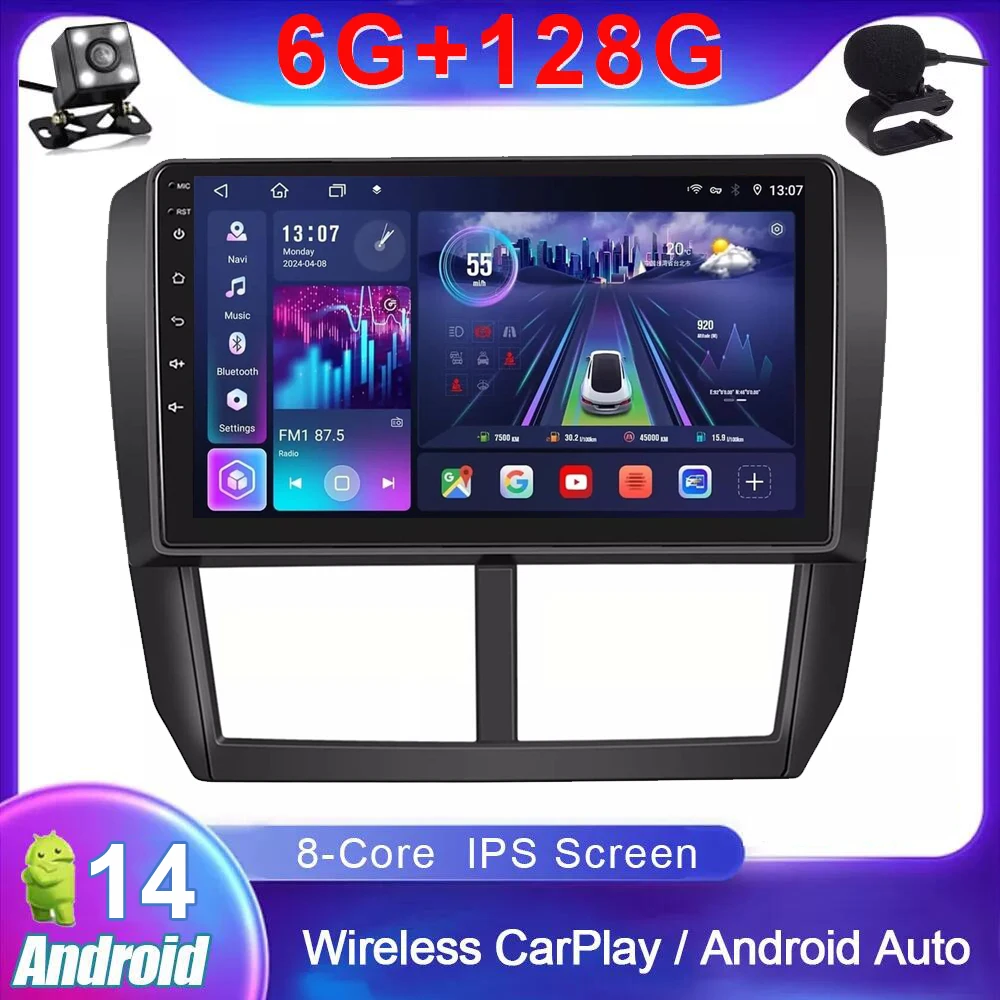 2Din Android 14 автомобильный радиоприемник мультимедийный видеоплеер для Subaru Forester 3 SH