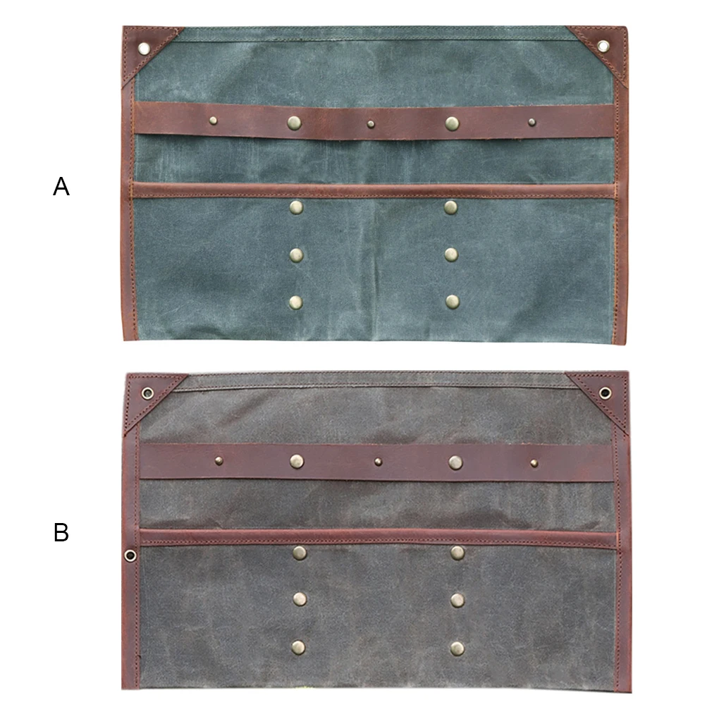 

Сумка для хранения столовых приборов, портативная многоразовая сумка в рулоне из кожи, для рыбалки, кухни, приготовления пищи