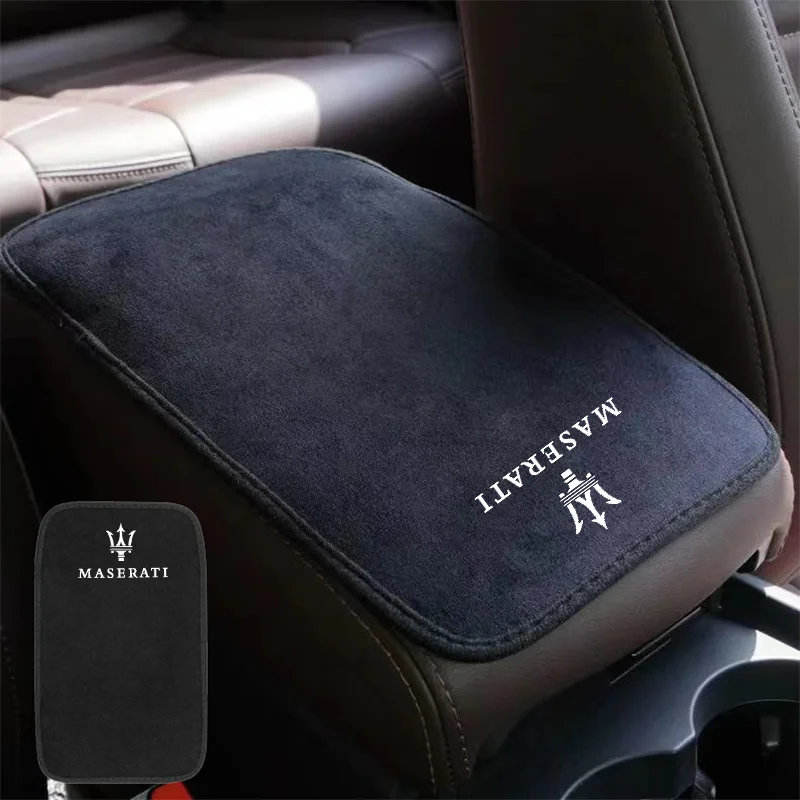 

Suede Leather Armrest Mat Arm Rest Protection Cushion Auto Armrests Storage Box Cover Pad For Maserati Levante Ghibli GT logo