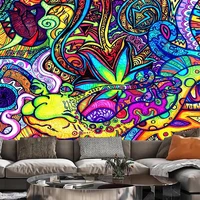 mandala psychedelic banners flag reggae hip hop rap music poster wall hanging boho decor macrame hippie witchcraft tapestry a1
